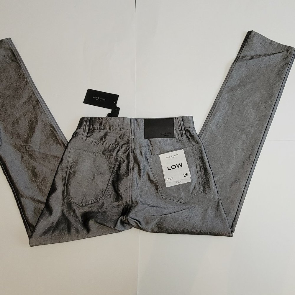 Rag & Bone Piper Low-Rise Straight Shine Pants Jeans - Picture 3 of 15